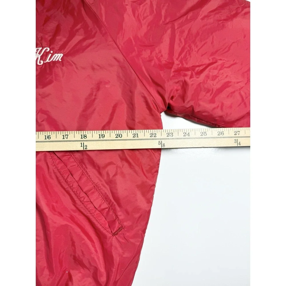 VTG‎ Sport King Pitt State Flags Jacket Red Quilted Bomber Medium USA Retro